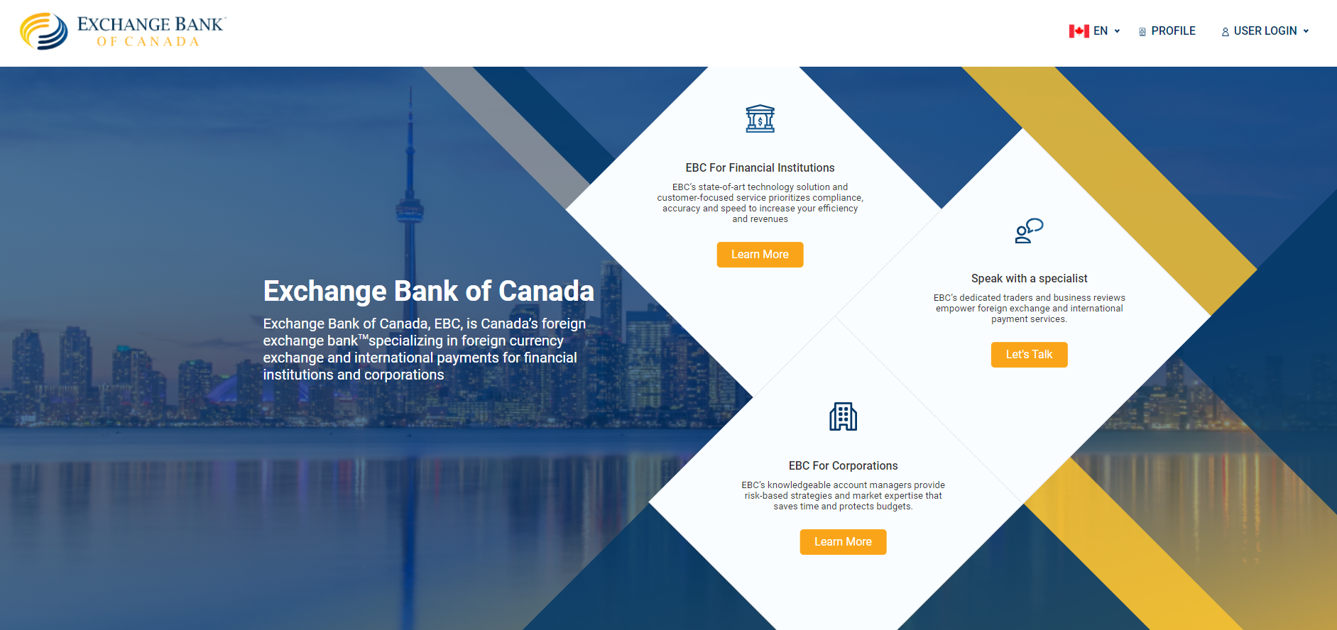Exchange Bank of Canada Homepage English