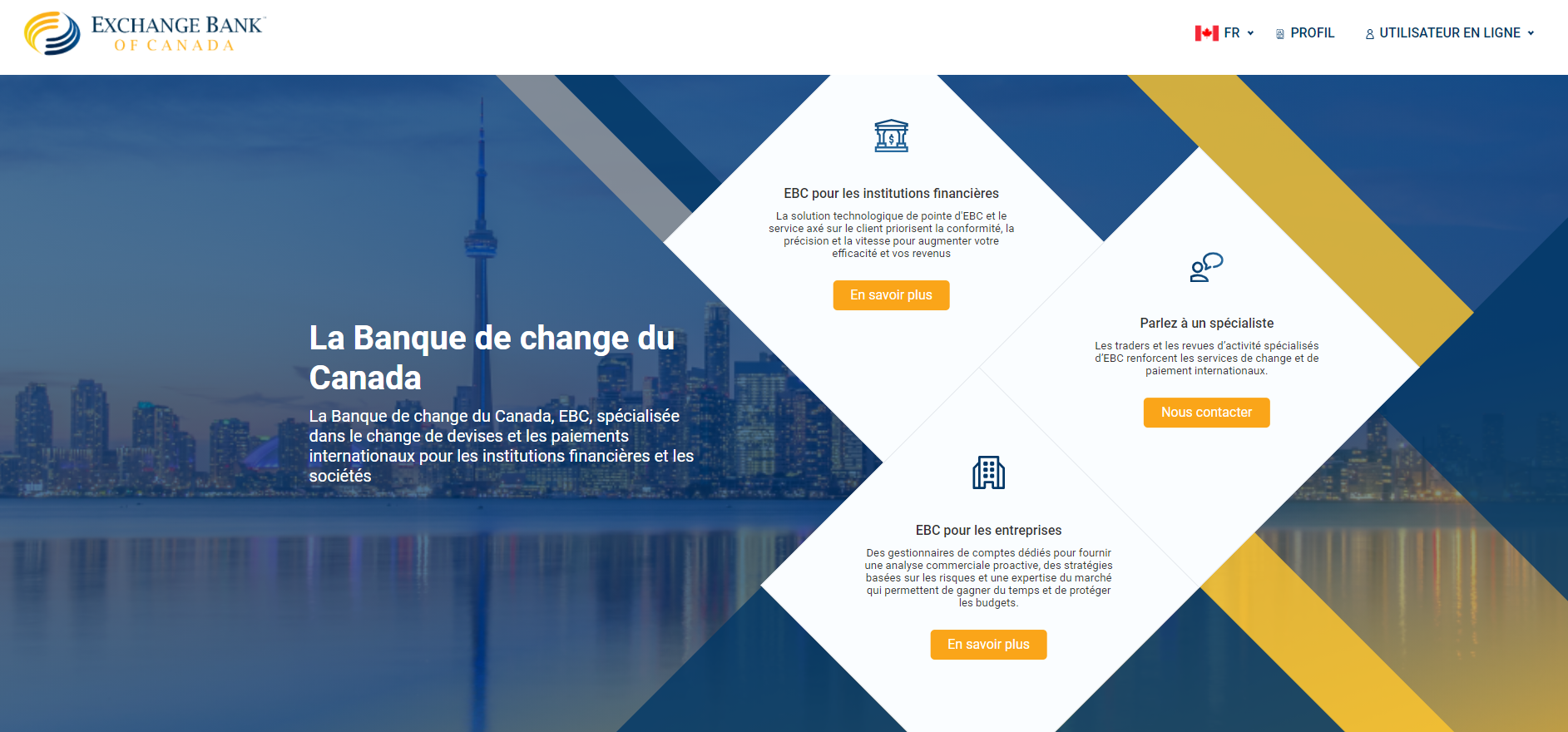 Exchange Bank of Canada Homepage French
