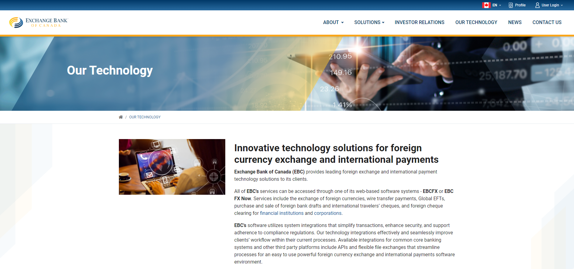 Exchange Bank of Canada Our Technology